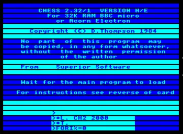 Chess (1984)(Superior Software) screen shot title